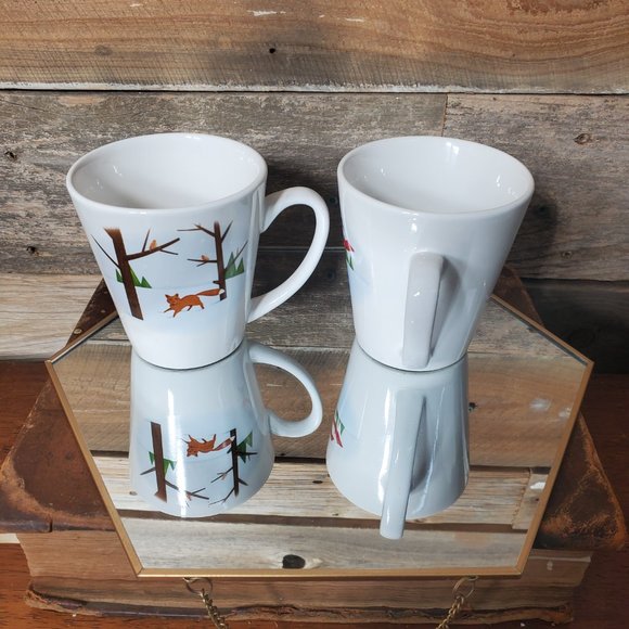 Set of Two Designpac Coffee Mugs - Girl and Fox - Winter Scene - Hot Cocoa - Picture 5 of 6